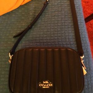 Black Coach Jes Crossbody Linear Quilting